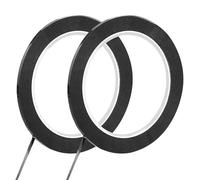 2 cintas adhesivas de pizarra blanca de 3 mm x 66 m, autoadhesivas, delgadas, negras para oficina, escuela, gráficos, cuadrícula y marcado (negro)