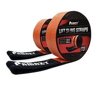 2 Cintas de elevación Premium de 5 x 9 m, Capacidad de 8,527 kg, Cinta de Nailon Resistente para elevación, 2 Capas de Ojo, de poliéster, Protector de árboles, Eslinga de Cuerda