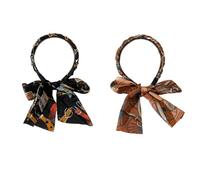 2 cintas de pelo de tela de satén retro cintas de pelo cruzadas de satén agregan un temperamento exquisito y elegante, cintas de pelo antideslizantes, negras y naranjas