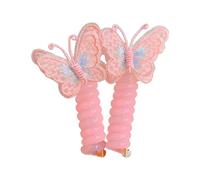 2 cintas para el pelo para niños, bordadas, con diseño de mariposa, estéticas, coleteros para el pelo de niña, coleteros