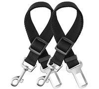 2 Cinturón de Seguridad de Coche para Perros, Arnés del Cinturón de Nylon Ajustable Universal para trasportar Mascotas 2pcs/Pack Más Duradero【Versión Mejorada】