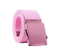 2 cinturones automáticos de lona para hombres y mujeres, cinturones de nailon con hebilla, cinturones deslizantes para hombre, rosa, Taille unique