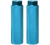 2 clavijas azules de aleación de aluminio antideslizantes para bicicleta BMX para bicicleta de montaña, ciclismo, clavijas traseras de acrobacias para ejes de 3/8 pulgadas
