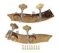 2 Clavijas de afinación de bajo, afinador de Metal Doble, Pieza de Repuesto de Cabezal de máquina Doble, Perilla de Engranaje Abierta, Accesorios de bajo duraderos de Calidad