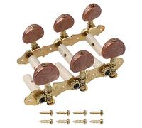2 clavijas de afinación para guitarra clásica, botones de ágata Yootones marrón, clavijas de afinación 3L3R compatibles con guitarra clásica (dorado)