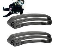 2 clips de extremo de cincha, retenedores de correa de mochila, accesorios de hebilla ligeros resistentes para cinturones, equipo de buceo, terminadores de correa compatibles, Negro (grande), Refer to