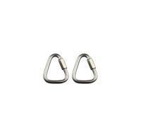 2 clips de mosquetón, hebilla triangular de acero inoxidable, conexión rápida, resistente para camping, senderismo, viajes, pesca, mochila (3,5 mm)