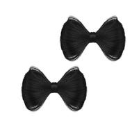 2 clips de peluca con moño falso, moño para el pelo, pasadores, extensiones de pelo, pinzas decorativas para mujeres y niñas, color negro