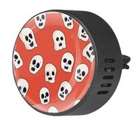2 clips de ventilación para coche, ambientador con estampado de fantasmas de calavera de Halloween, difusor de aceite esencial de aromaterapia