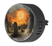 2 clips de ventilación para coche, ambientador con impresiones de cementerio de luna llena, difusor de aceite esencial de aromaterapia