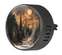 2 clips de ventilación para coche, ambientador con impresiones de cementerio, difusor de aceites esenciales de aromaterapia