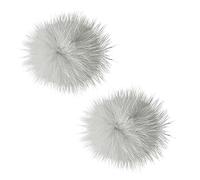 2 clips de zapatos con pompones de 2 pulgadas, hebillas desmontables de visón, accesorios de zapatos, decoraciones de zapatos para tacones altos, Talla única, Algodón, No es una piedra preciosa