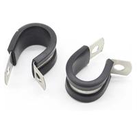 2 clips P forrados de goma de acero inoxidable 304 de 6 mm a 55 mm, abrazadera duradera for tubo de manguera for montaje de cables(16mm)