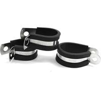 2 clips P forrados de goma de acero inoxidable 304 de 6 mm a 55 mm, abrazaderas duraderas for manguera for montaje seguro de cables(16mm)