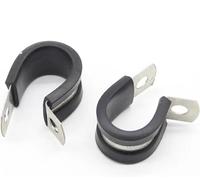 2 clips P forrados de goma de acero inoxidable de 6 mm a 55 mm, abrazadera duradera for tubo de manguera for montaje seguro de cables(45mm)