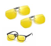 2 clips para sobregafas de conducción nocturna, gafas amarillas de noche, luz y cómoda, para hombre y mujer, reduce la fatiga ocular, adecuado para la conducción nocturna