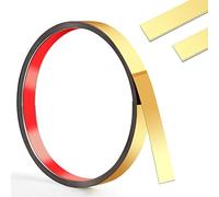 2 cm - 300 cm Molduras Decorativas Pared, Autoadhesivo Moldura Adhesiva Acero Inoxidable, Flexible Moldura Adhesiva Dorado Metalizado Para Marco De Espejo, Techo De Techo, Azulejo (Oro)