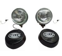 2 Coche Clásico Aro Cromado Negro Cuerpo Hella Faros Conducción Luces Tapa Claro