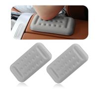 2 coderas para reposabrazos de coche, cómodo cojín para reposabrazos de coche con almohadilla de espuma viscoelástica para soporte de brazo, accesorios universales para el interior del coche (gris)