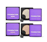 2 cojines de aire con cabeza de seta CC Cream, Mushroom Head Air Cushion Foundation, base de maquillaje, tono de piel uniforme para todos los tipos de piel (color natural, blanco marfil)