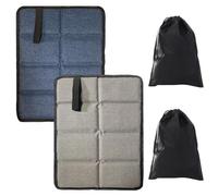 2 cojines de asiento al aire libre con 2 bolsillos de almacenamiento, accesorios de picnic para parques, alfombrilla portátil resistente a la humedad, alfombrilla plegable para suelo, alfombrilla