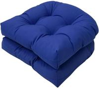 2 Cojines de Asiento Capitoné Resistentes Al Agua, 48 X 48 Cm Cojines en Forma de U para Interiores y Exteriores para Asiento de Silla de Mimbre, Juegos de Cojines para Silla Mecedora