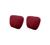 2 cojines para reposacabezas de algodón y alcántara Compatible con BMW, Audi, Tesla, Benz, VW, Toyota, Skoda, Alfa Romeo.(Red)