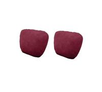 2 cojines para reposacabezas de algodón y alcántara Compatible con BMW, Audi, Tesla, Benz, VW, Toyota, Skoda, Alfa Romeo.(Winered)