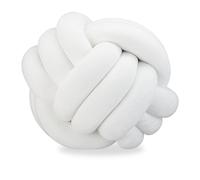 2 cojines redondos anudados de lana blanca