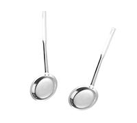 2 coladores de acero inoxidable 304 para cocinar y freír de malla fina, cucharas de colador de cocina con cómodo mezclador de malla fina