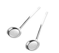 2 coladores de acero inoxidable 304 para cocinar y freír de malla fina, cucharas de colador de cocina con cómodo mezclador de malla fina