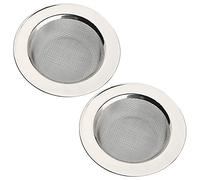 2 coladores de Fregadero de Cocina de Acero Inoxidable de 4.5 Pulgadas de diámetro, colador de Fregadero de Cocina de Malla Fina de Metal, Borde Ancho, mayoría de desagües de