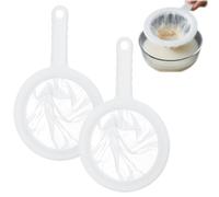 2 coladores de plástico para kéfir, colador fino, colador de pelo, colador de plástico, 200 mesh, para zumo, leche, café, yogur, vino láctico y miel