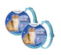 2 collares calmantes para perros con feromonas que duran 60 días, alivio de la ansiedad, ajustable, impermeable, reduce el estrés, collar calmante para perros pequeños, medianos y grandes (color azul