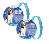 2 collares calmantes para perros con feromonas que duran 60 días, alivio de la ansiedad, ajustable, impermeable, reduce el estrés, collar calmante para perros pequeños, medianos y grandes (color azul