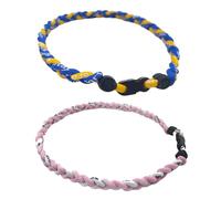 2 collares de cuerda de béisbol, diseño de tornado a la moda, collar trenzado de colores del equipo, para fanáticos de los deportes de béisbol, 18in, Nailon, No es una piedra preciosa