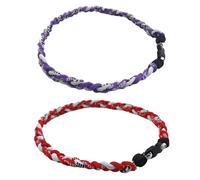 2 collares de cuerda de béisbol, diseño de tornado a la moda, collar trenzado de colores del equipo, para fanáticos de los deportes de béisbol, 18in, Nailon, No es una piedra preciosa