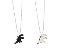 2 collares de dinosaurios para parejas, para mujeres y hombres, a juego, para mejores amigos, cadenas de promesa, adolescentes, joyería para el cuello, adornos para el cuello, mujeres y hombres