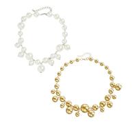 2 Collares De Perlas Grandes, Collares De Perlas De Moda, Joyas De Perlas Falsas, Accesorios De Vestir, Collares Estilo Punk