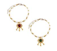 2 collares de perlas para perros y gatos, diamantes de imitación para mascotas, colgantes de campanas para perros pequeños y gatos, cachorros, accesorios de vestir