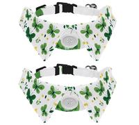 2 collares de perro con patrón de mariposa verde y flores para perros medianos, pajarita de gato con hebilla, camisas con cuello para corbatines de mascotas, cuello de 11.2 a 12.2 pulgadas