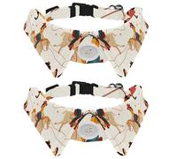 2 collares de perro estilo camisa de rodeo vintage Wild West Cowgirls, collares ajustables para mascotas con pajarita, bonito anillo de pajarita de gato para niños pequeños y medianos, niñas, gatos