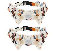 2 collares de perro retro Wild West Cowgirls Rodeo con pajarita y campanas, collar ajustable para gatos pequeños y medianos y niñas, mascotas, cachorros, gatitos