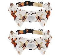 2 collares para cachorros West Wild Men Cowboys con caballos fondo blanco, pajarita de gato con hebilla para perros pequeños y medianos, camisas con cuello para corbatines de mascotas, cuello de 11.2