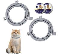 2 Collares para Gatos, Collares para Gatos Seguros, Impermeables y Ajustables, extractos de Plantas Naturales, adecuados para Cachorros de Gato de más de 7 semanas (39 cm)