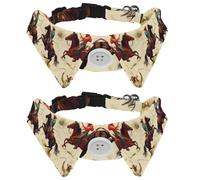 2 collares para perro, diseño vintage de Cowboys del desierto, collar ajustable con pajarita para perros pequeños, cachorros, gatos, conejos, cuello de 11.2 a 12.2 pulgadas