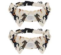 2 collares para perro, Wild Western Cowboys, hombres, caballos, collar de gato ajustable con pajarita para perros pequeños, cachorros, gatos, conejos, cuello de 11.2 a 12.2 pulgadas