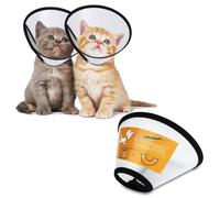 2 Collarines de Protección para Gatos y Perros Pequeños - Cónicos de Plástico, Isabelinos Ligeros, Ajustables - Mascotas