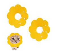 2 collarines para gatos, ajustable y ligero, collar de protección suave, collar de cono, collar de recuperación, collar isabelino para gatos y perros pequeños, amarillo