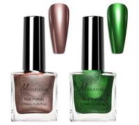 2 Colores 7ml Kit De Esmalte De Uñas De Efecto Espejo Esmalte De Uñas MetáLico Gel Efecto Espejo UñAs Barniz De UñA De Larga DuracióN Apto Para Principiantes Manicura SalóN De UñAs Diy Hogar